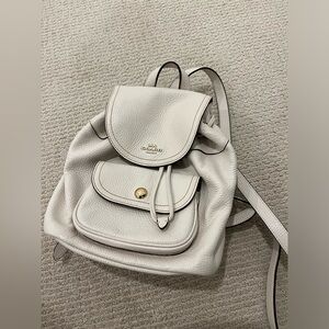 Coach small backpack ivory leather
